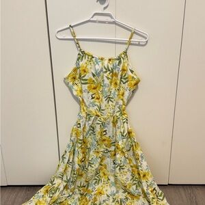 Floral Yellow and Green Sundress